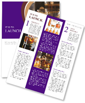 Close-Up Of Highball Whiskey Glass In A Bar Newsletter Template