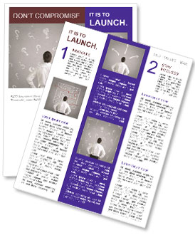 Chalk Drawn Question Marks Causing Confusion For A Young Businessman Newsletter Template