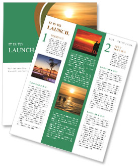 Sunset Ocean View From Infinity Pool With Person Silhouette At Edge Newsletter Template