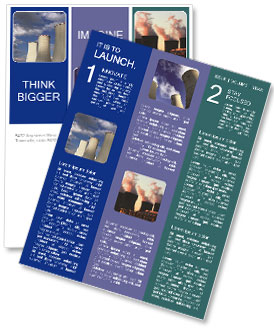 Cooling Towers For Power Plants Against Cloudy Sky: A Trio Of Structures Newsletter Template