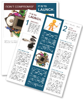 Isolated White Computer Hardware Heap Newsletter Template