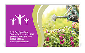 Hydrating Plants At A Nursery Or Garden Center Business Card Template