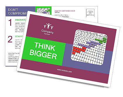 Close-Up 3D Render Of Gantt Progress Chart For Project Tracking Postcard Template