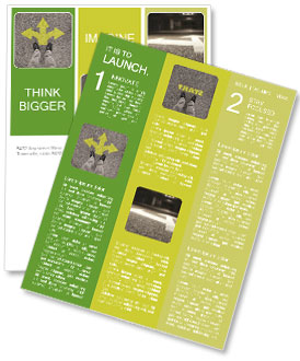 Crossroad Decision-Making: Feet Standing On Tarmac Road With Yellow Arrow Print Pointing In Three Directions Newsletter Template