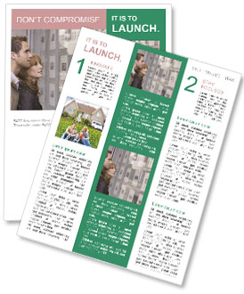 A man and a woman standing in front of a wall of papers Newsletter Template