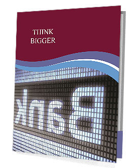 A blue sign with the name of a company Presentation Folder