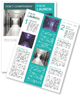 Datacenter Server Room: Exploring Modern Network And Telecommunication Technology In Computing Newsletter Template