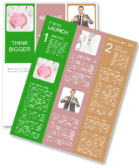 Male Doctor With Piggy Bank: A Young And Happy Professional On White Background Newsletter Template