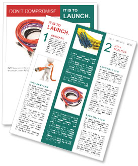 White Background With Isolated Ethernet Cables In Multiple Colors Newsletter Template