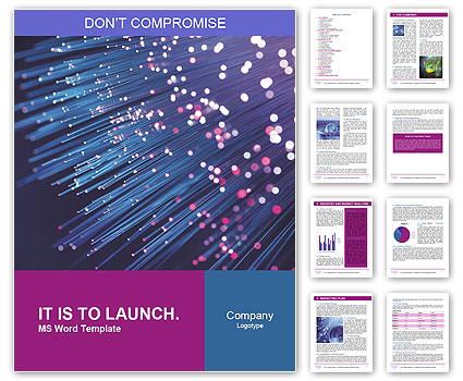 A blue and purple background with lines and dots Word Template