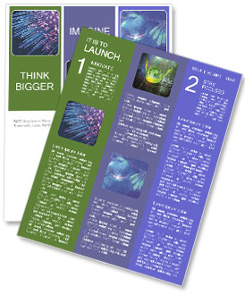 A blue and green background with lines Newsletter Template