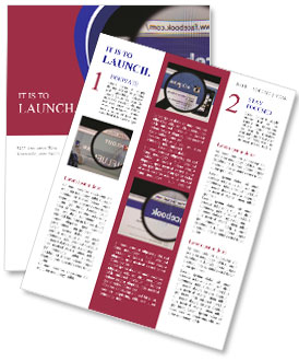 Facebook Homepage Displayed On Monitor Screen With Magnifying Glass In Lisbon - January 14, 2014 Newsletter Template