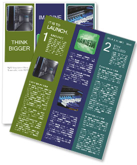 Illustration Of Hosting Technology Concept With Large Wall Tv In Data Center Alley. Newsletter Template