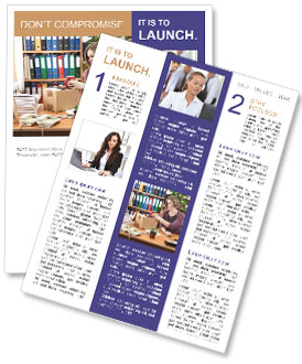 Woman Being Terminated Gathering Belongings In A Cardboard Box At Work Newsletter Template