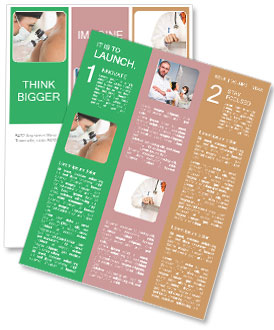 Dermatologist Examining Male Patient's Mole On Back In Clinic: Closeup View Newsletter Template