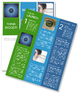 Blue Ripple Background With Binary Code And Spyware Eyeball. Newsletter Template