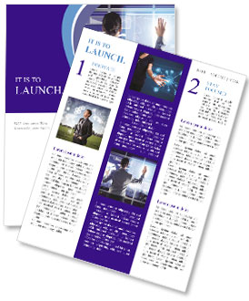 Modern Virtual Technologies Empower Businesswoman To Work Efficiently: Hands-On Screen Interaction Newsletter Template