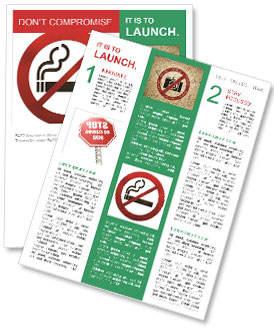 White Background With Grunge Texture Sign Prohibiting Smoking Newsletter Template