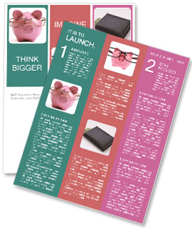 Isolated White Background Piggy Bank With Glasses: A Unique Money-Saving Solution Newsletter Template