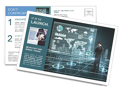 Business man of the future Postcard Template