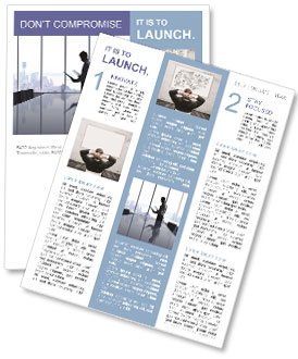 Businessman in office and city in window Newsletter Template