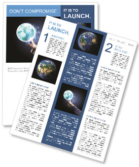 Hand of businessman holding earth planet Newsletter Template