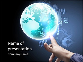 Hand of businessman holding earth planet PowerPoint Template