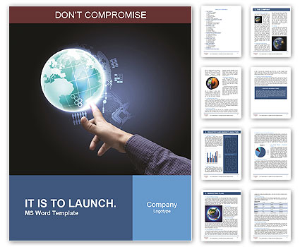 Hand of businessman holding earth planet Word Template