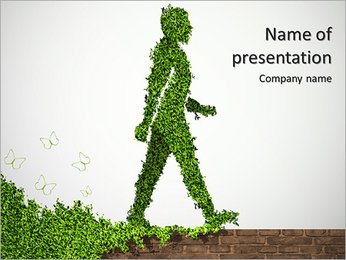 Green Man Saved nature PowerPoint Template