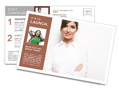 Young female smiling Postcard Template