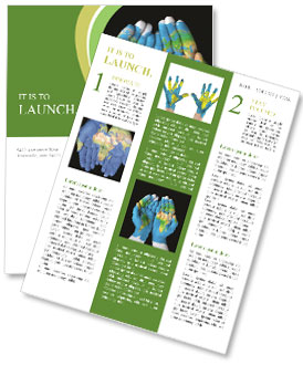 Harita elimizde dünyayı sahip kavramı gösteren ellerinde boyalı Haber yayını