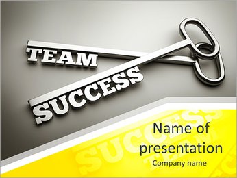 A keys with words team and success business concept PowerPoint Template