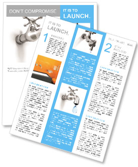 Dripping tap with drop Newsletter Template