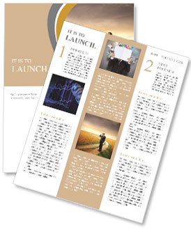 A business man is looking through binoculars Newsletter Template