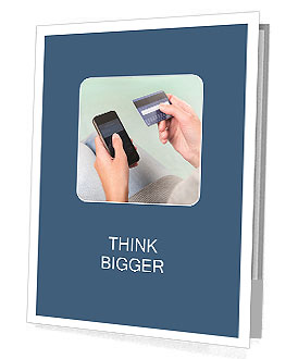 Shopping with smart phone and credit card Presentation Folder