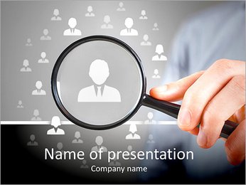 People are under the magnifying glass PowerPoint Template
