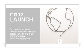 Hand with computer mouse and globe Business Card Template