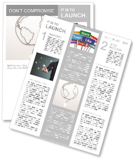 Hand with computer mouse and globe Newsletter Template