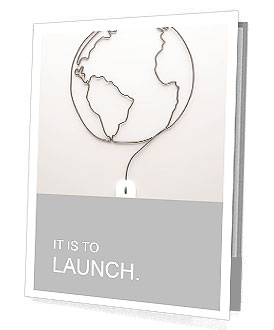 Hand with computer mouse and globe Presentation Folder