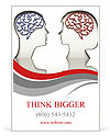 Man and woman faces profiles with brains Ad Template