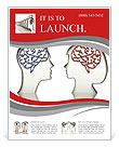 Man and woman faces profiles with brains Flyer Template