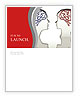 Man and woman faces profiles with brains Newsletter Template