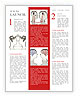 Man and woman faces profiles with brains Newsletter Template