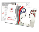 Man and woman faces profiles with brains Postcard Template