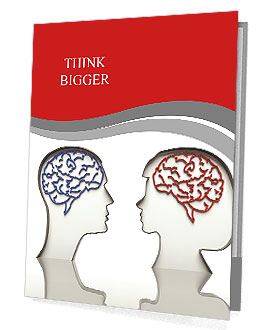 Man and woman faces profiles with brains Presentation Folder