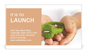 Green Electricity in the hands of Business Card Template