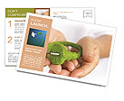 Green Electricity in the hands of Postcard Template