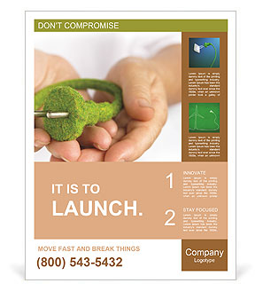 Green Electricity in the hands of Poster Template