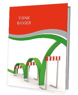 Green arrow breaks through a barrier Presentation Folder