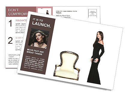 The girl in a black dress Postcard Template